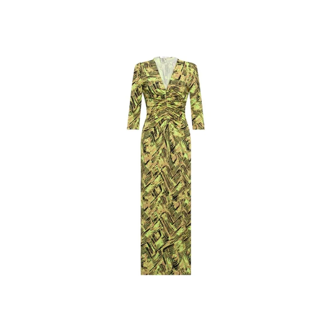 DVF Diane Von Furstenberg SS24 Short Sleeved Dress Women's Gold