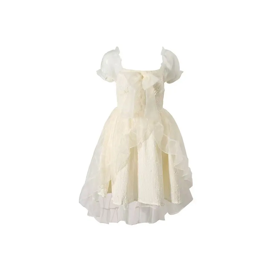 SECFLY OFFICIAL Короткий рукав Платье Женское Абрикосовое