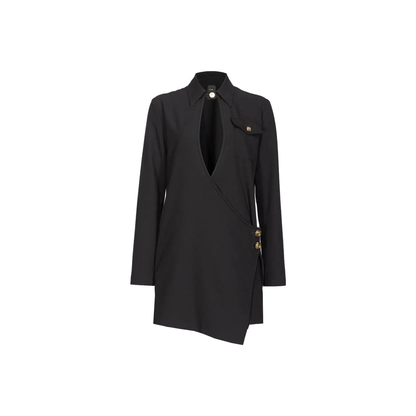 PINKO Длинное платье с длинными рукавами женское черное