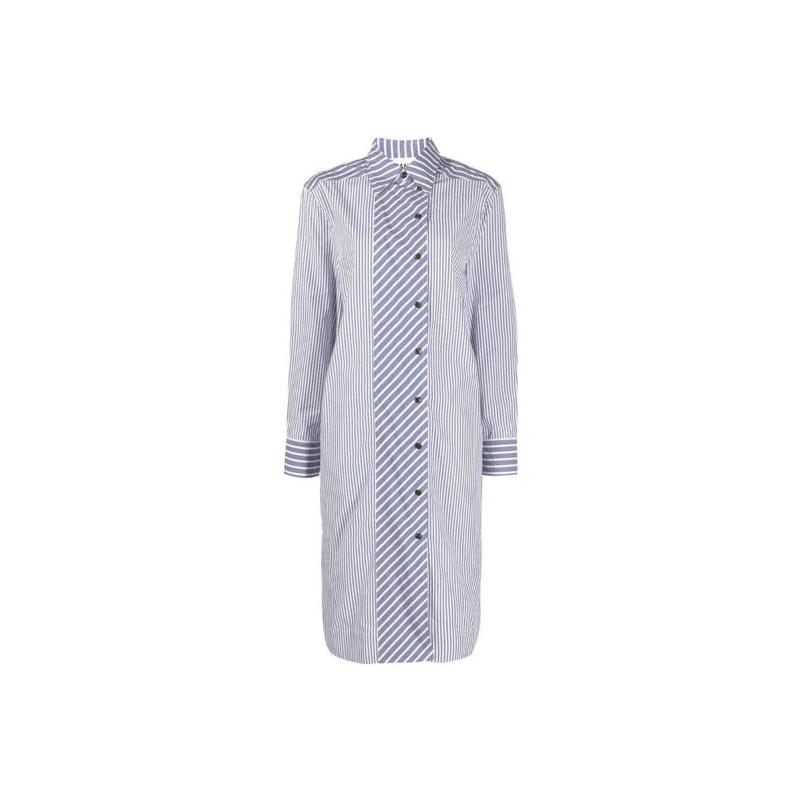 GANNI Long Sleeved Striped Shirt Dress