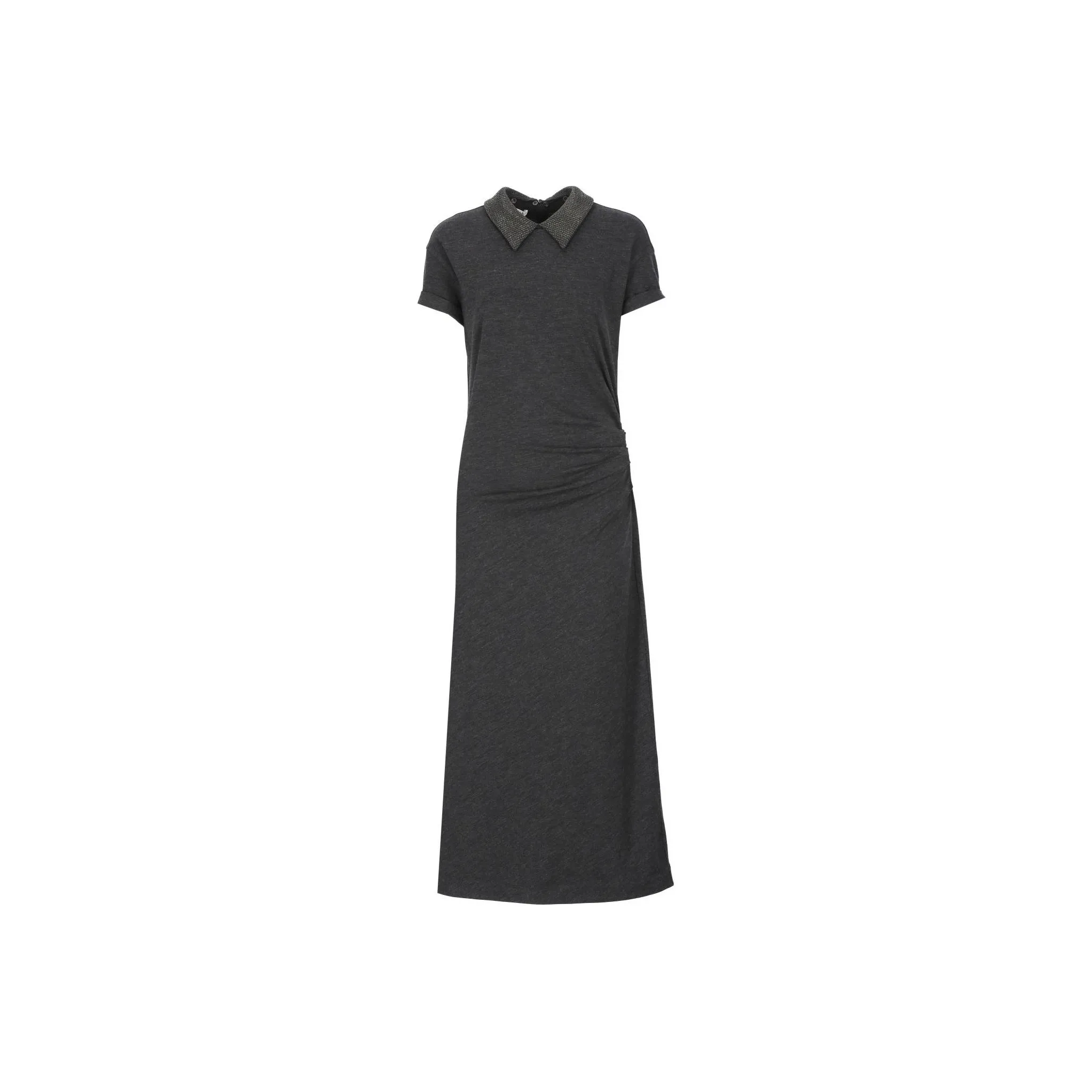 Brunello Cucinelli Short Sleeved Dresses Women's Dark Gray