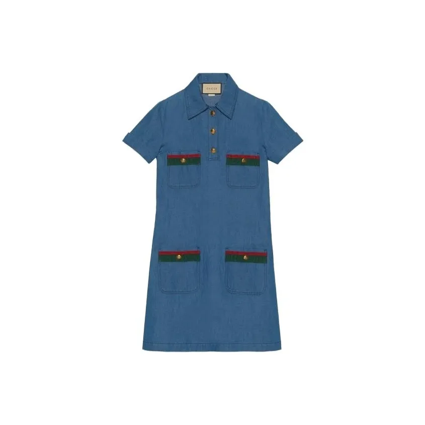 GUCCI Web detail Denim Dress