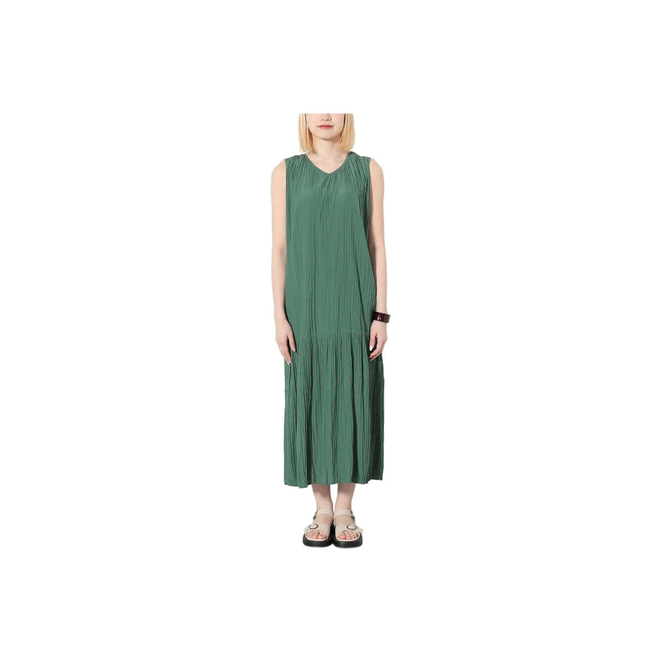 Beams V-Neck Washer Dress Sleeveless Dress Women's
