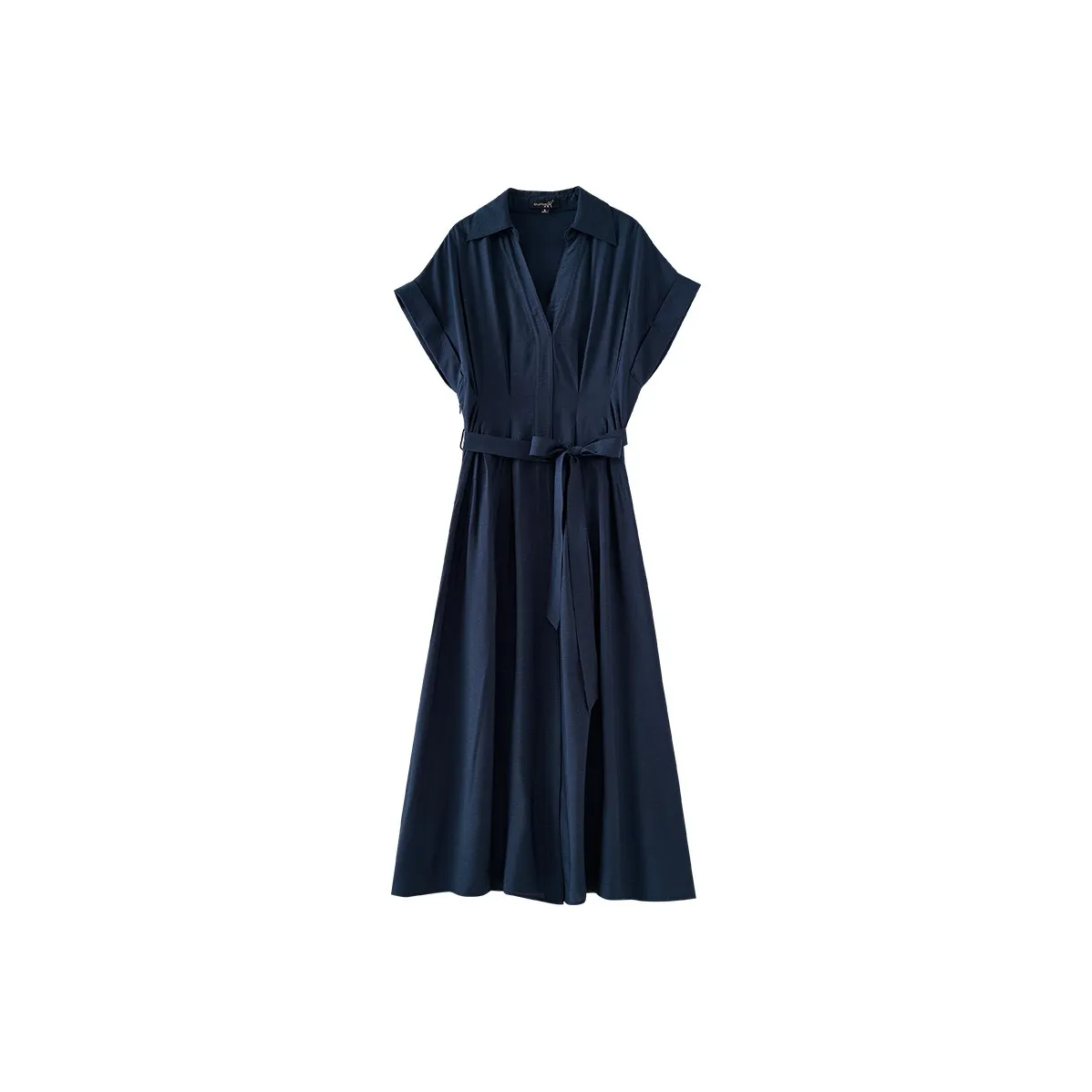 OUNIXUE Короткий рукав Платье Женское Темно-синий