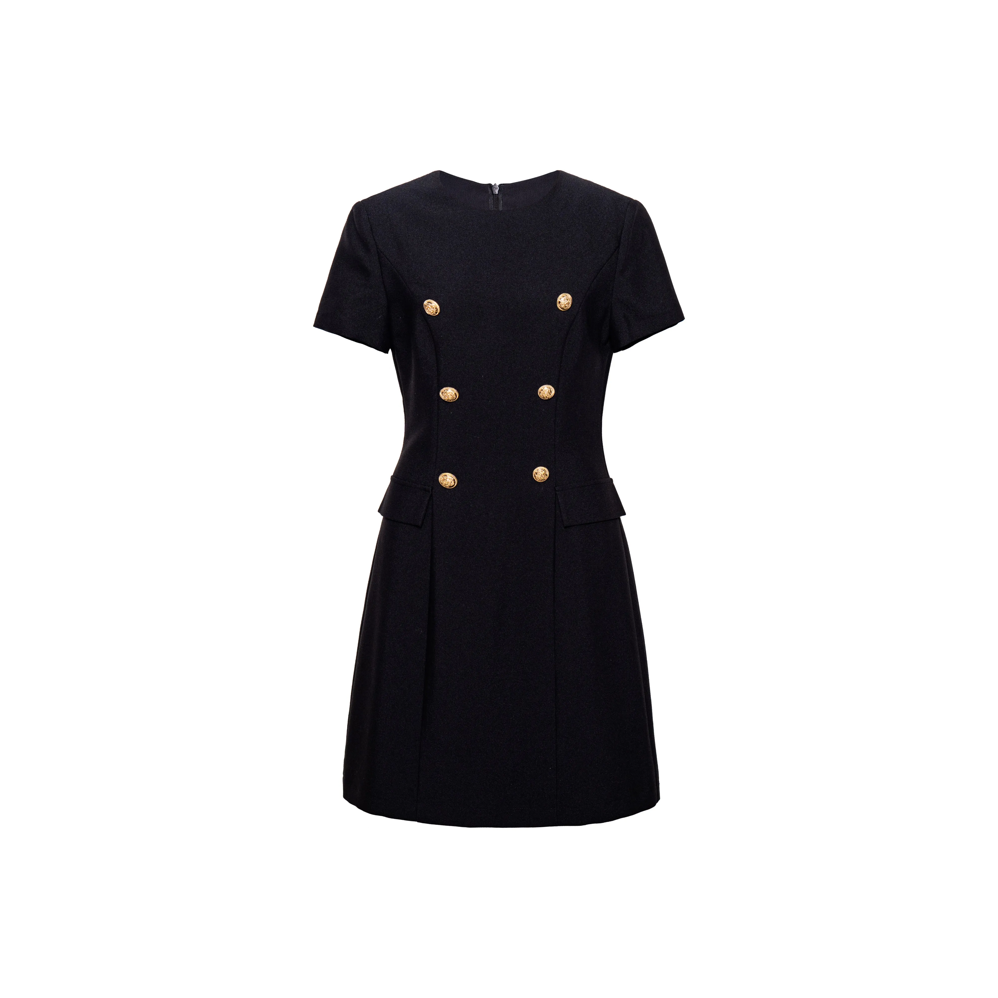 ROEYSHOUSE Короткое платье с короткими рукавами женское черное