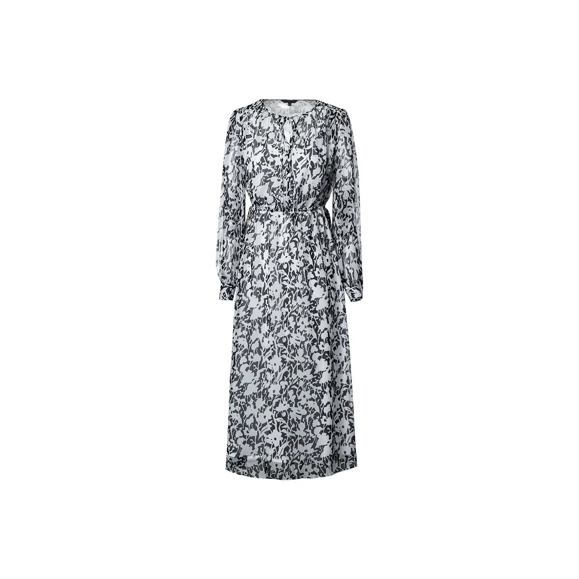 MeetMetro Длинное платье с длинными рукавами женское с принтом