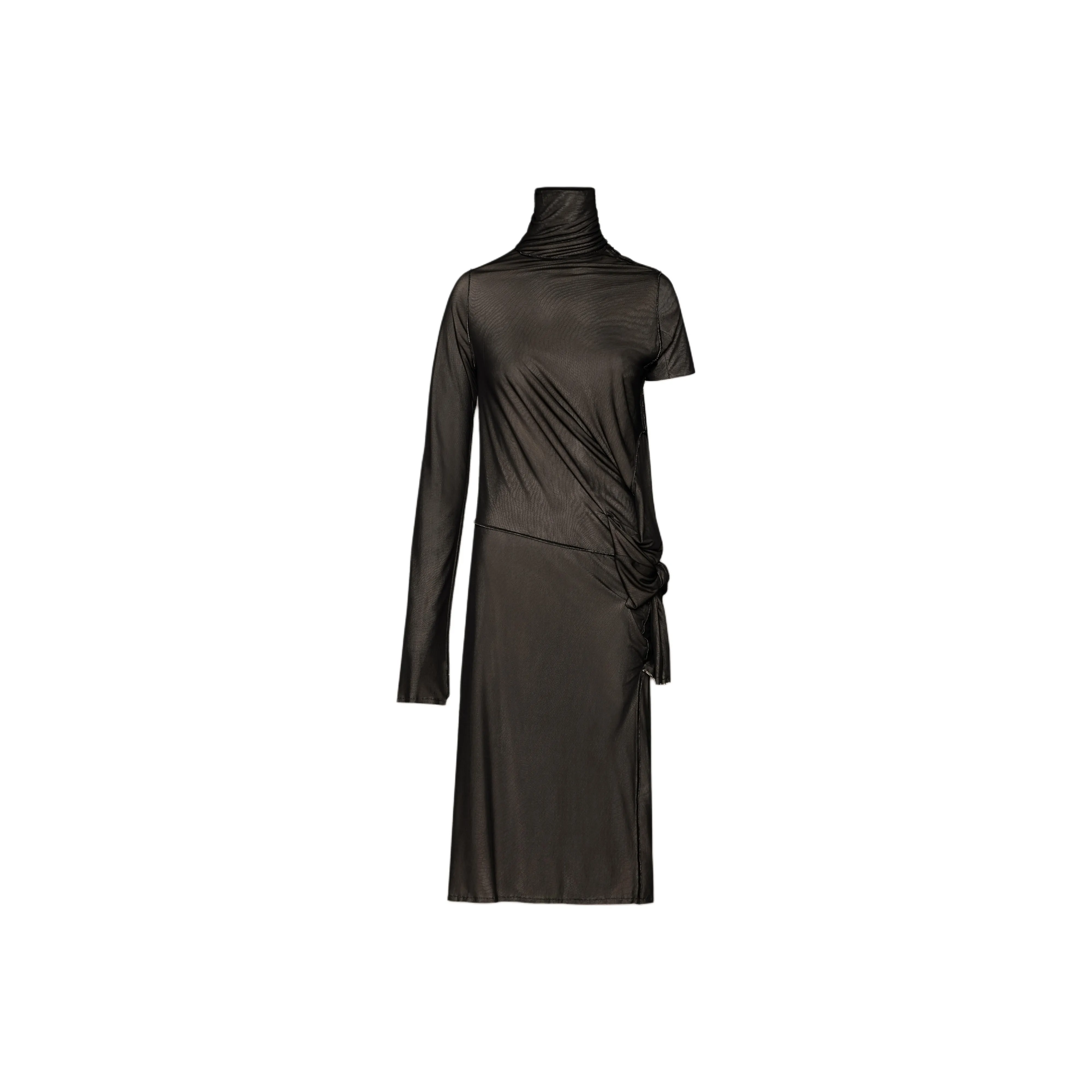 Maison Margiela One Shoulder Semi Sheer Midi Dress