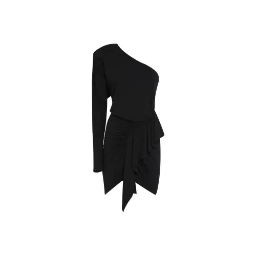 Alexandre Vauthier Черное Женское Длинное Платье с Рукавами