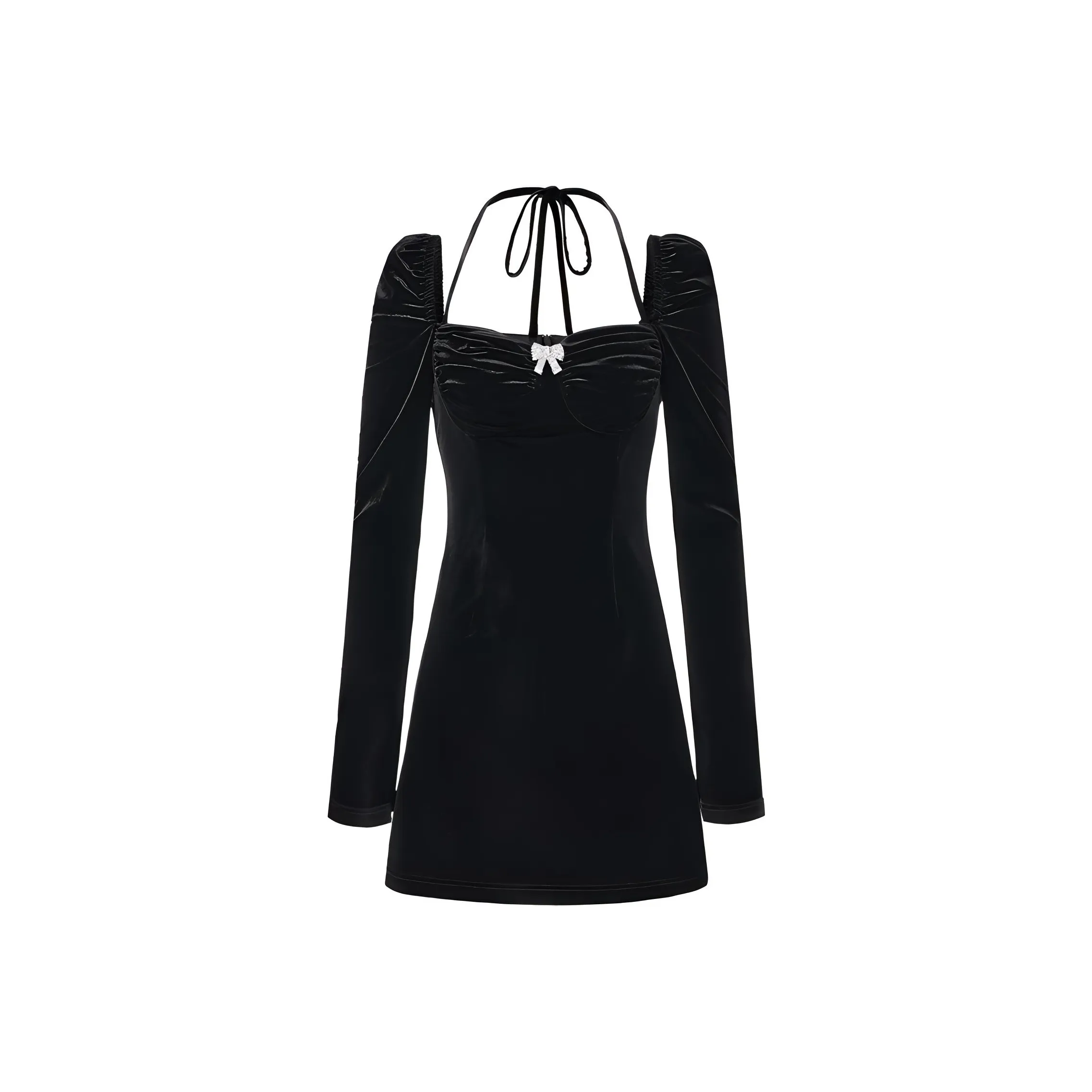 TAMMY TANGS Длинное платье с длинными рукавами женское черное