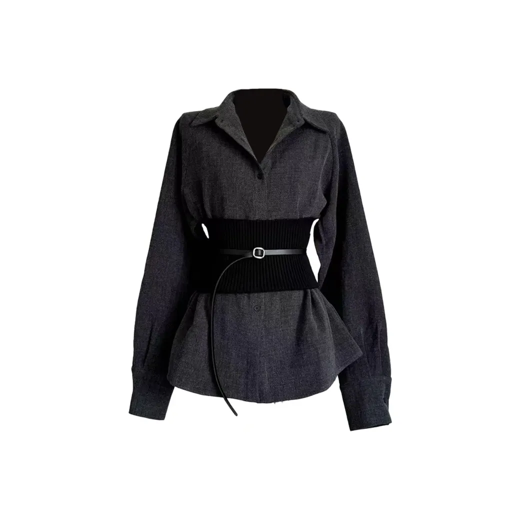 JOSR Длинное платье с длинными рукавами женское черное