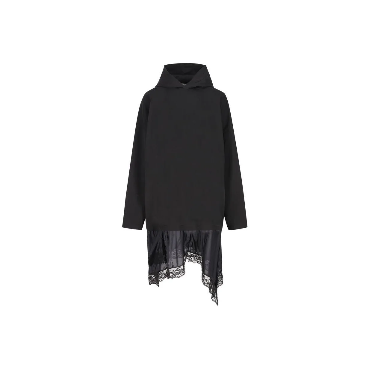 Balenciaga Lace Detailed Hooded Dress