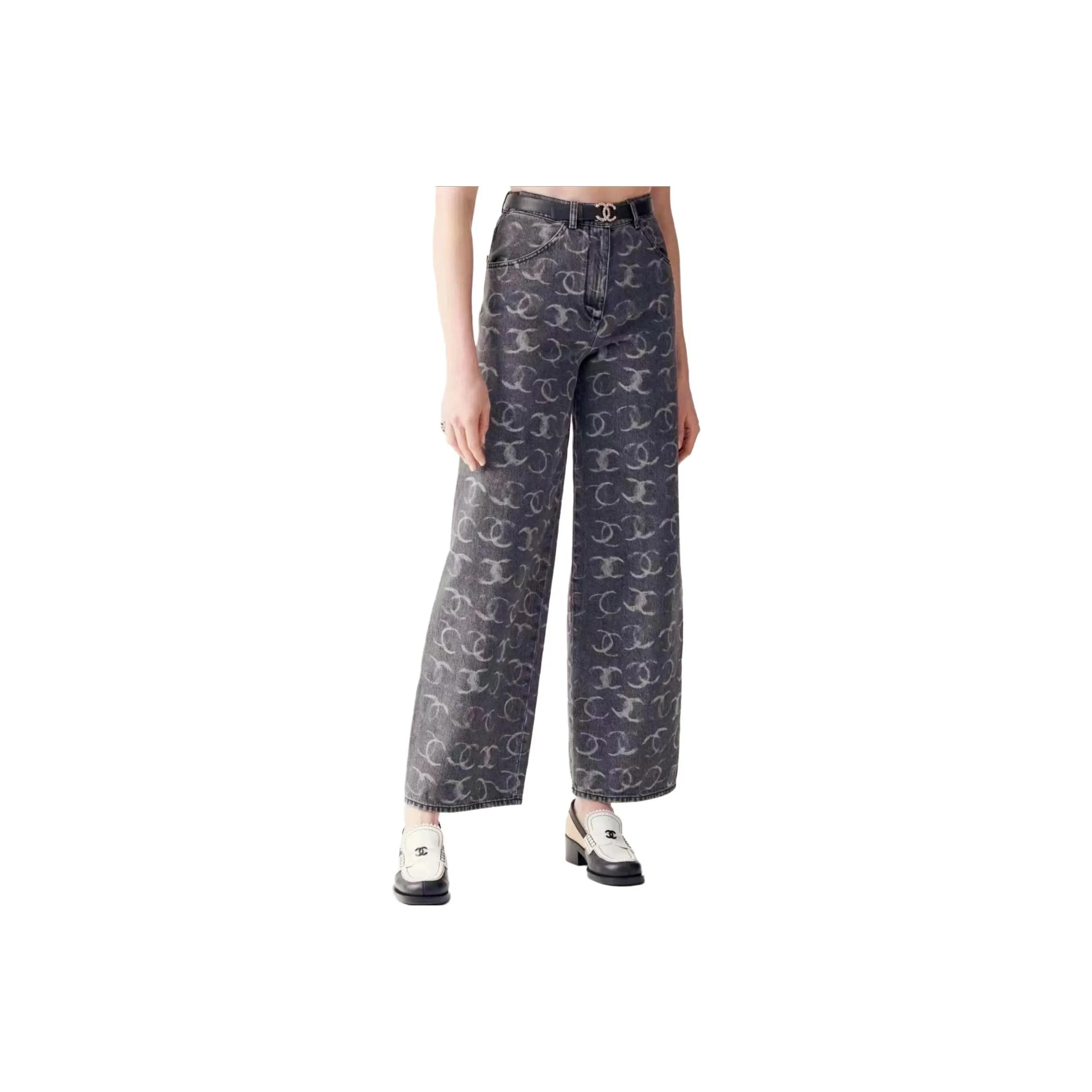 CHANEL Casual Pants Women's Gray