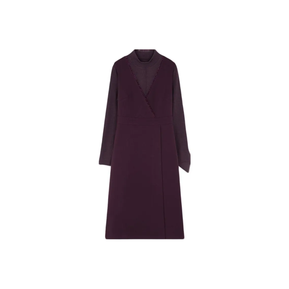 IHIMI Длинное платье с длинными рукавами женское фиолетовое