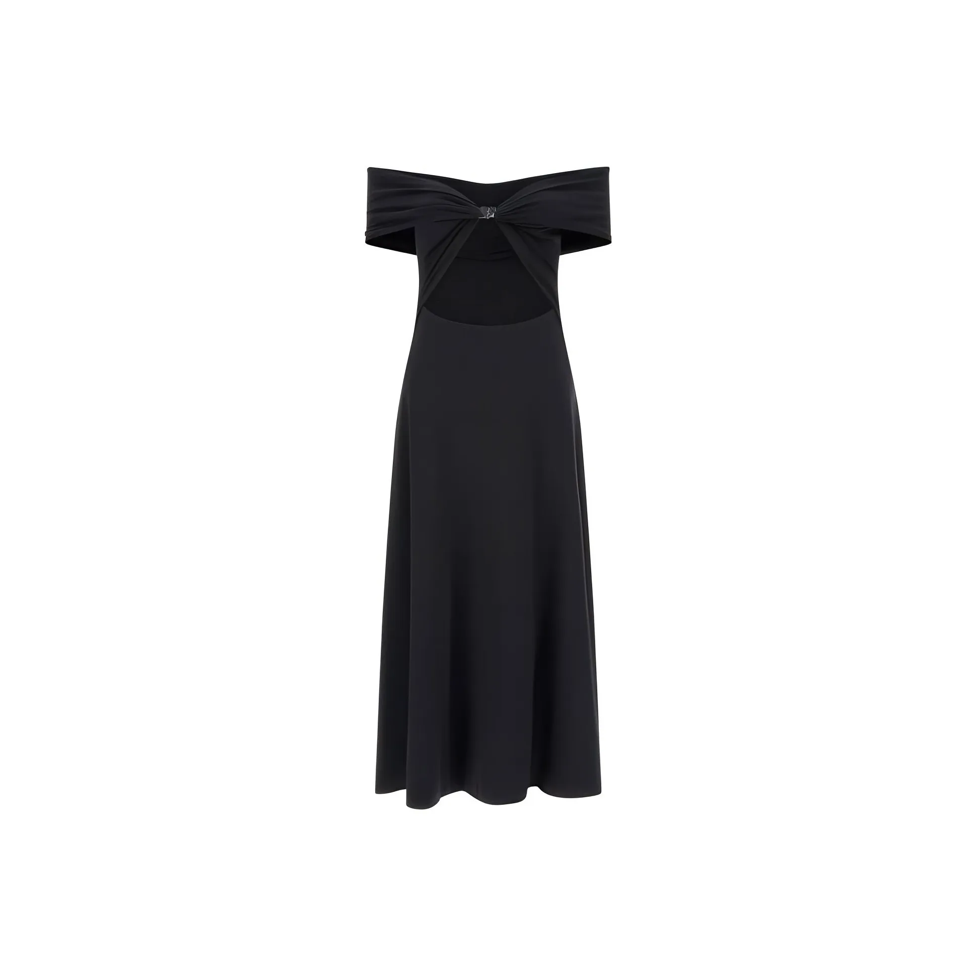 Rotate Off shoulder Cut out Midi Dress