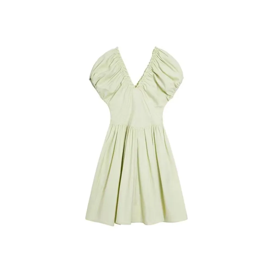 Lookinto Короткий рукав Платье Женское Изумрудно-зеленый