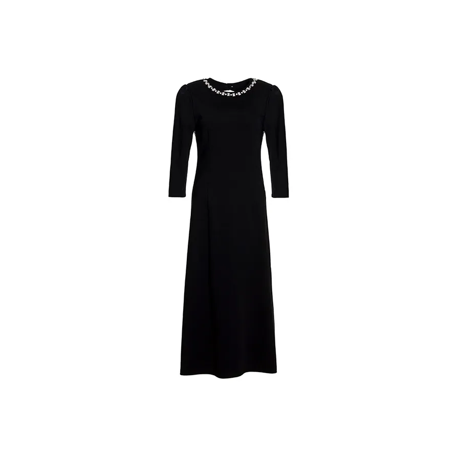 BESIONIA Длинное платье с длинными рукавами женское черное