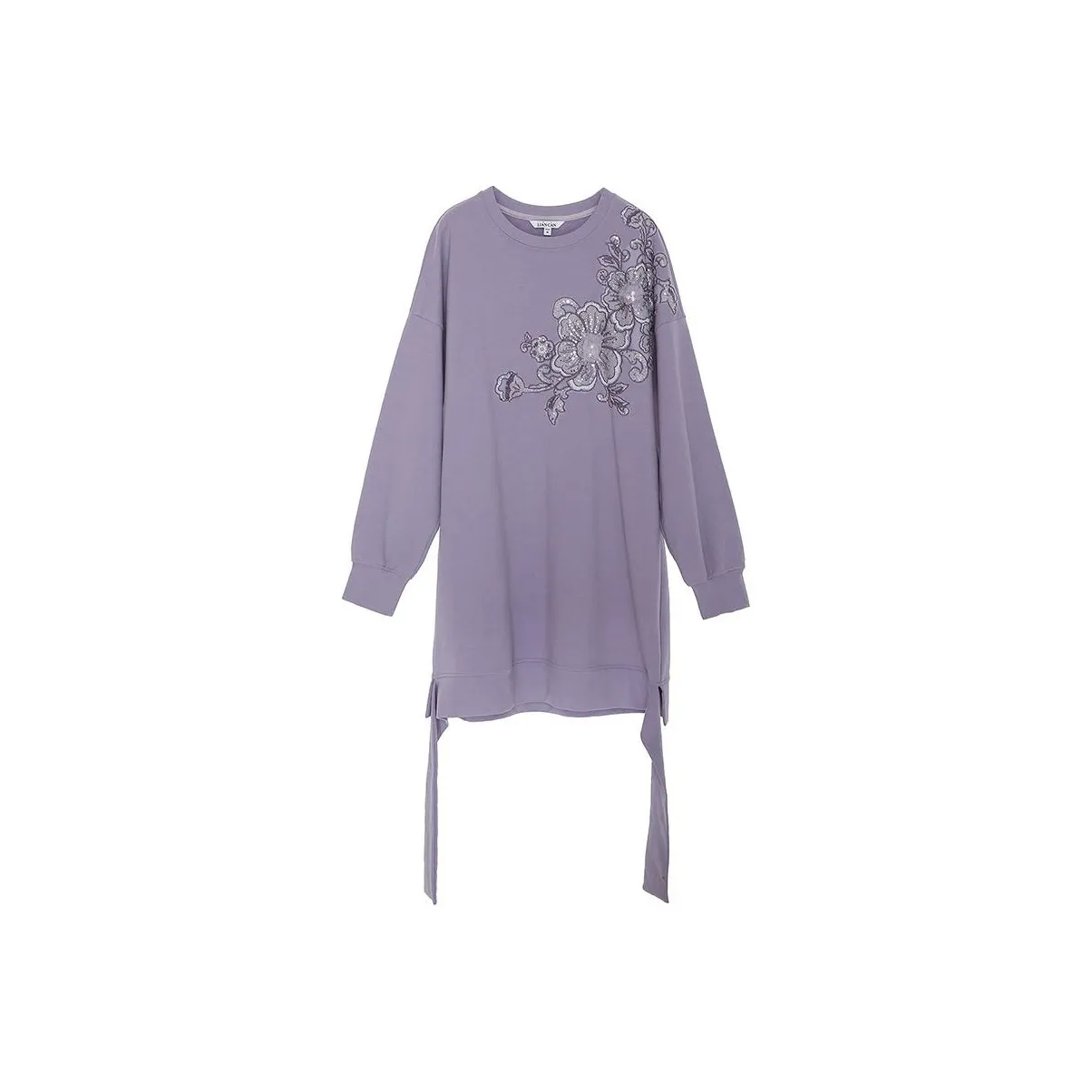 LIANCAN Длинное платье с длинным рукавом женское фиолетовое