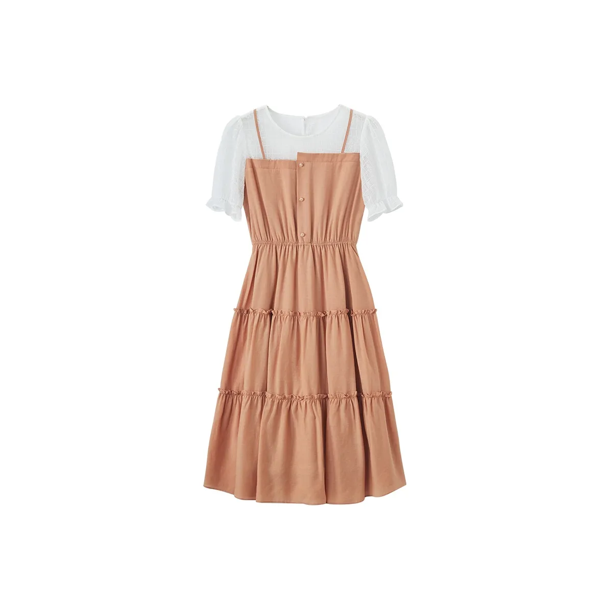 XIANGYING Short Sleeved Dress Women's Orange
