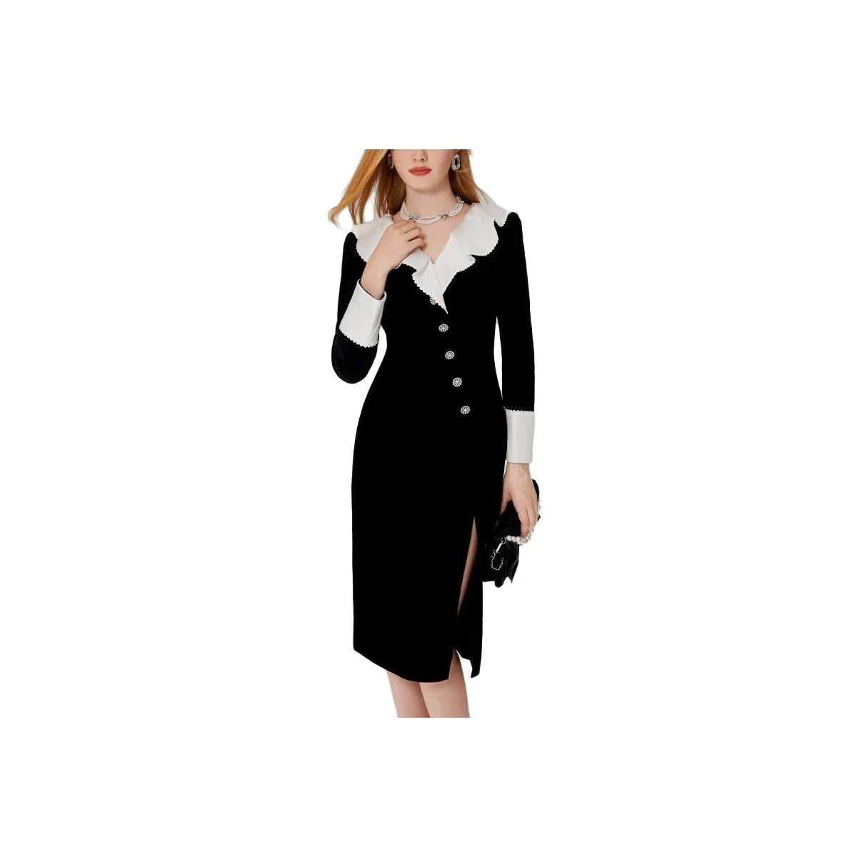 AIVEI Long Sleeved Dress Women's Black