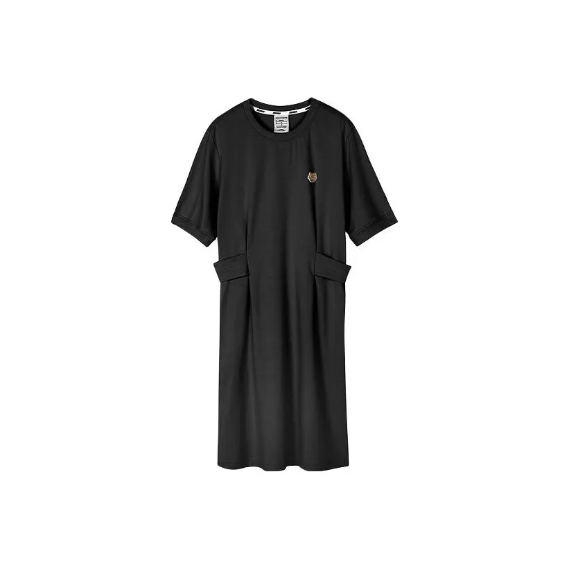 Skechers Funny Monster Короткий рукав Платье Женское Углеродно-черный