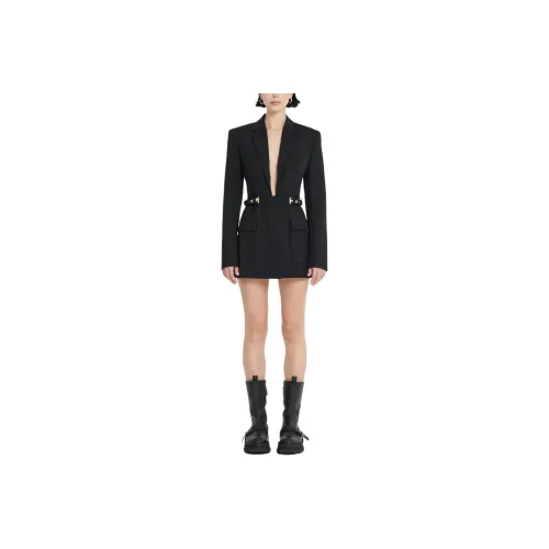 DION LEE Черный/Черный Женские Длинные Платья с Рукавами