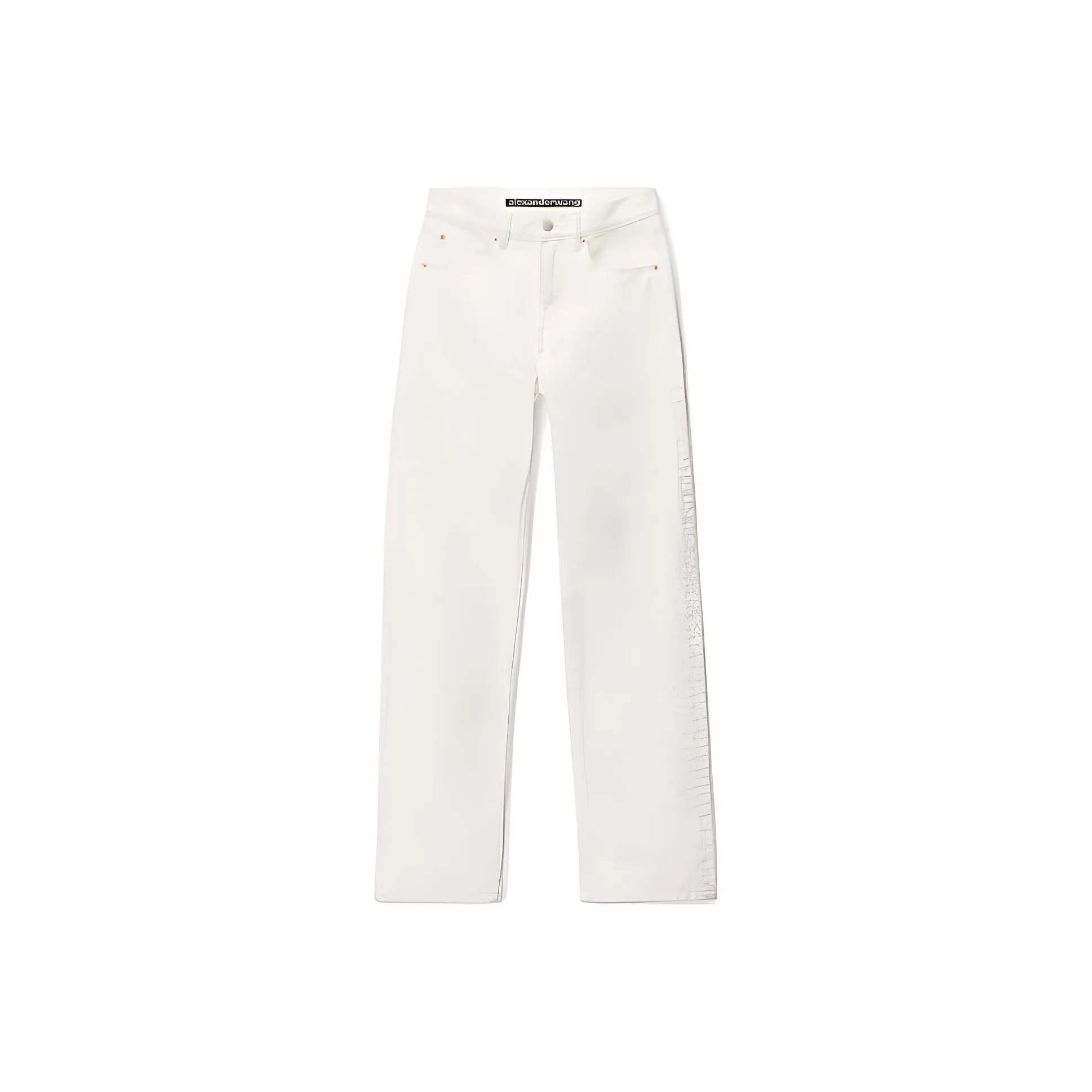 Александр Wang Ez MID Длина шагового шва (передняя задняя посадка) Straight Нога Джинсы из денима В женском белом