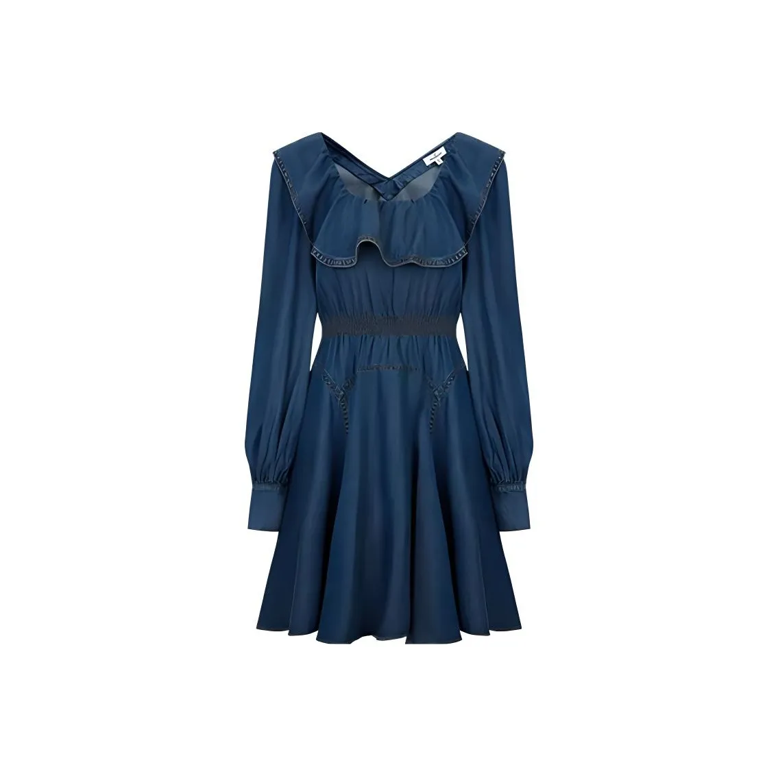 JORYAweekend Длинное платье с длинными рукавами женское синее