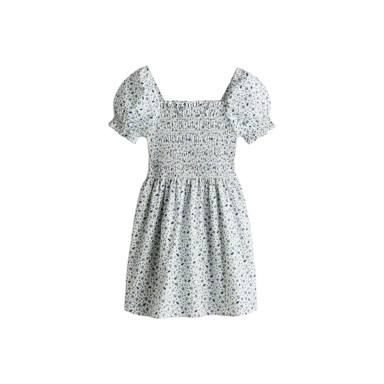 H&M Short Sleeved Dress Women's White/Blue Floral