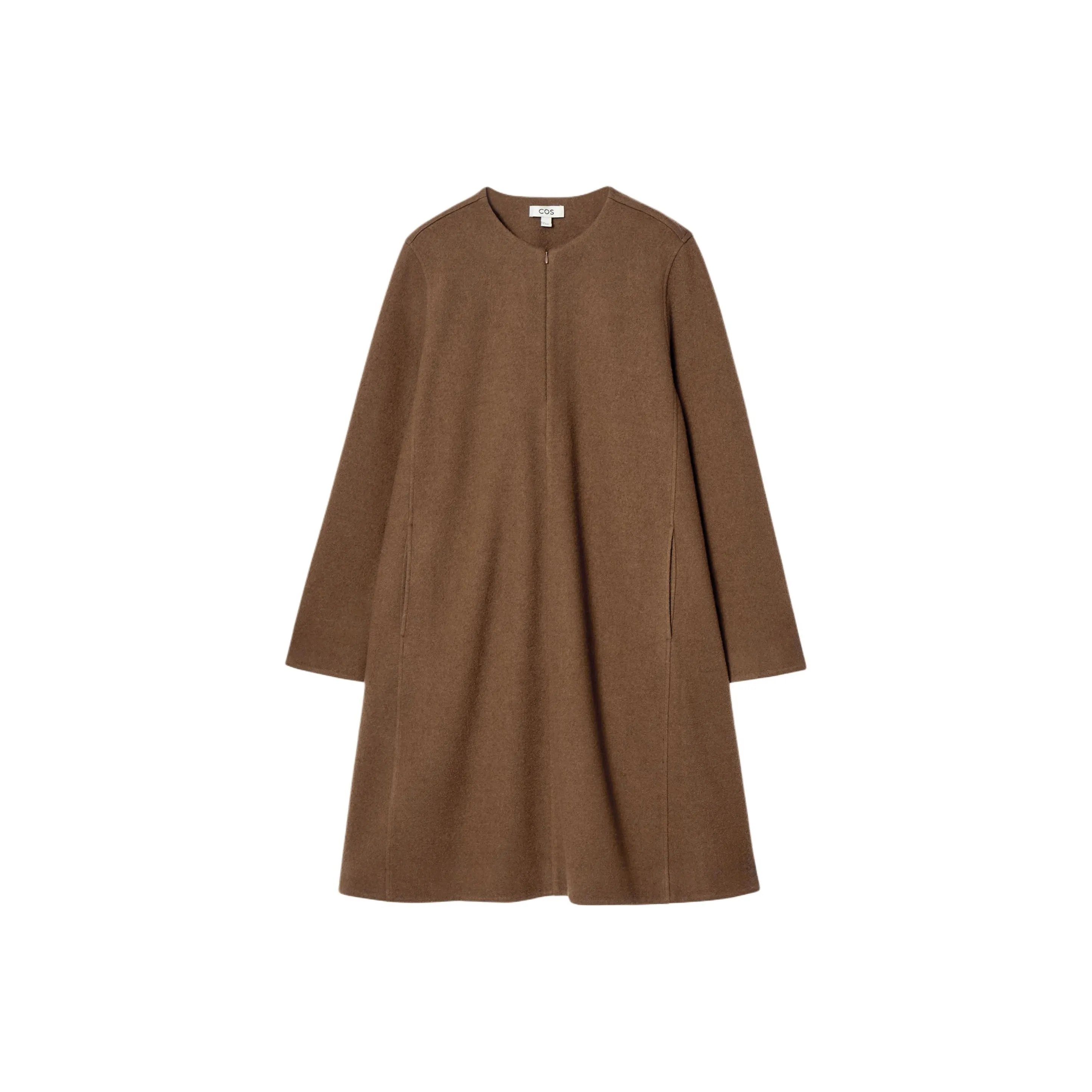 COS Длинное платье с длинными рукавами женское коричневое