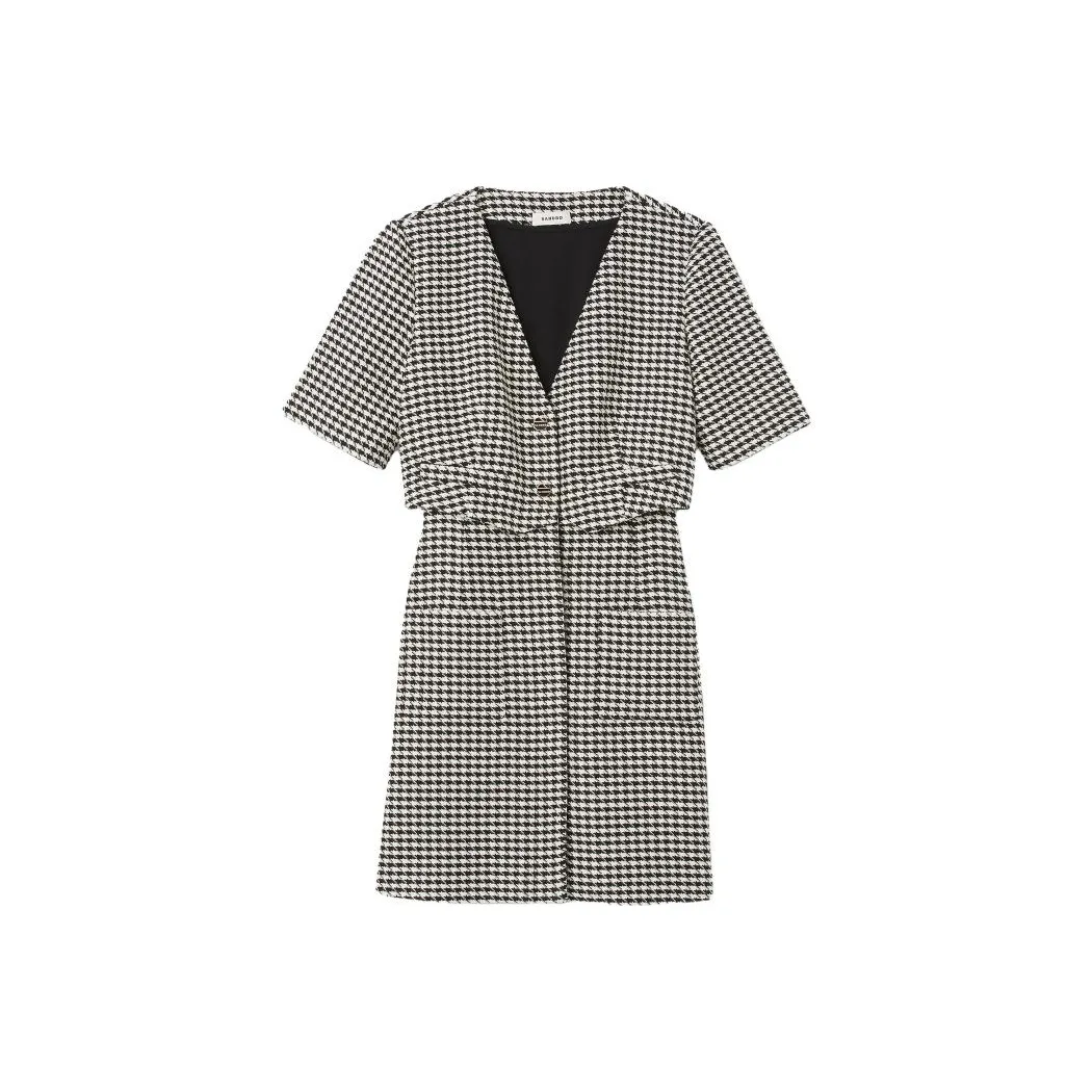 Sandro Layered Houndstooth Minidress
