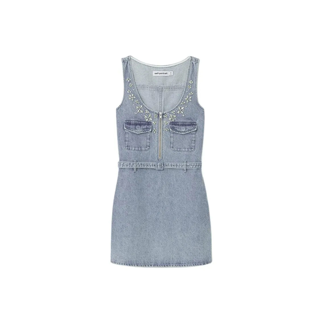 Self portrait Rhinestone embellished Denim Minidress