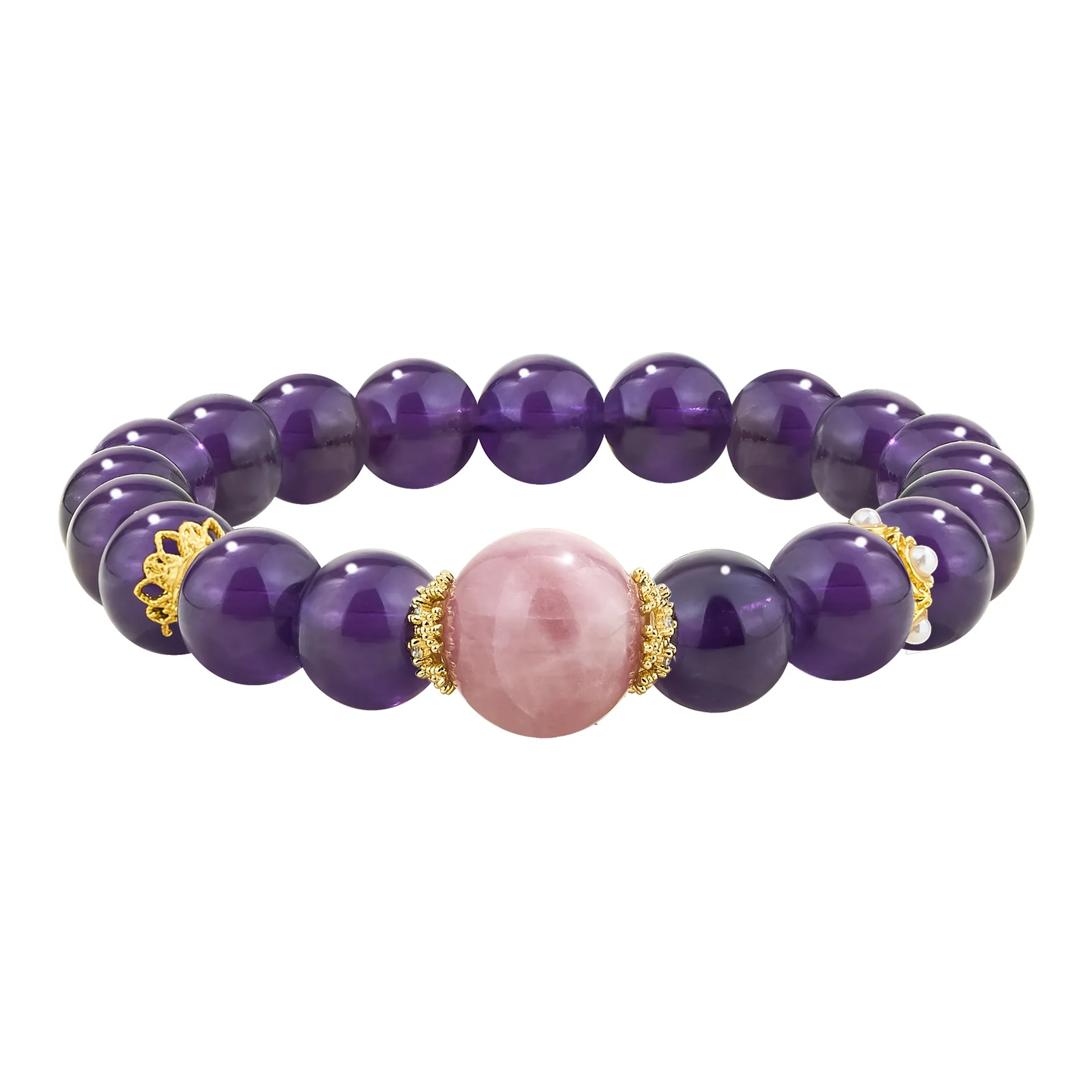 AJIDOU Natural Amethyst Bracelets Unisex
