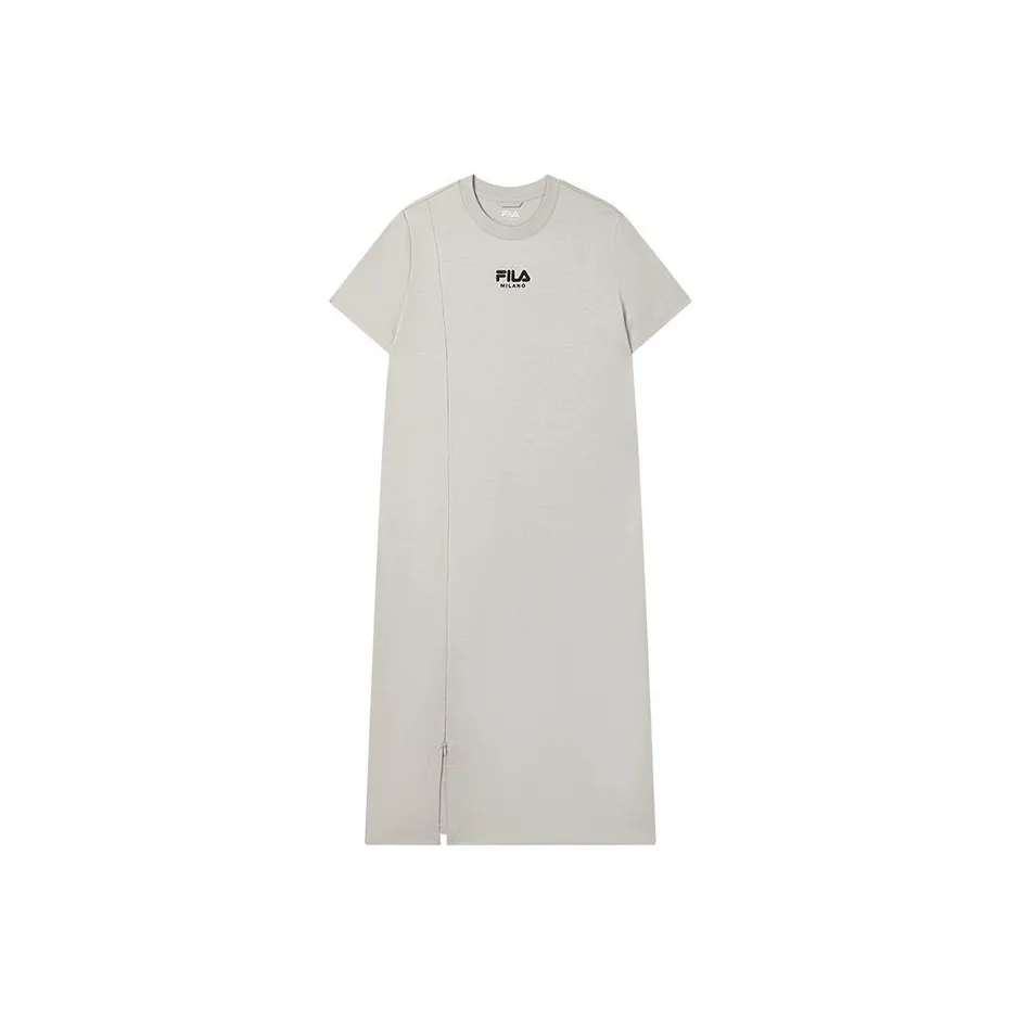 FILA MILANO Collection SS25 Short Sleeved Dress Women's Monotone Gray GY