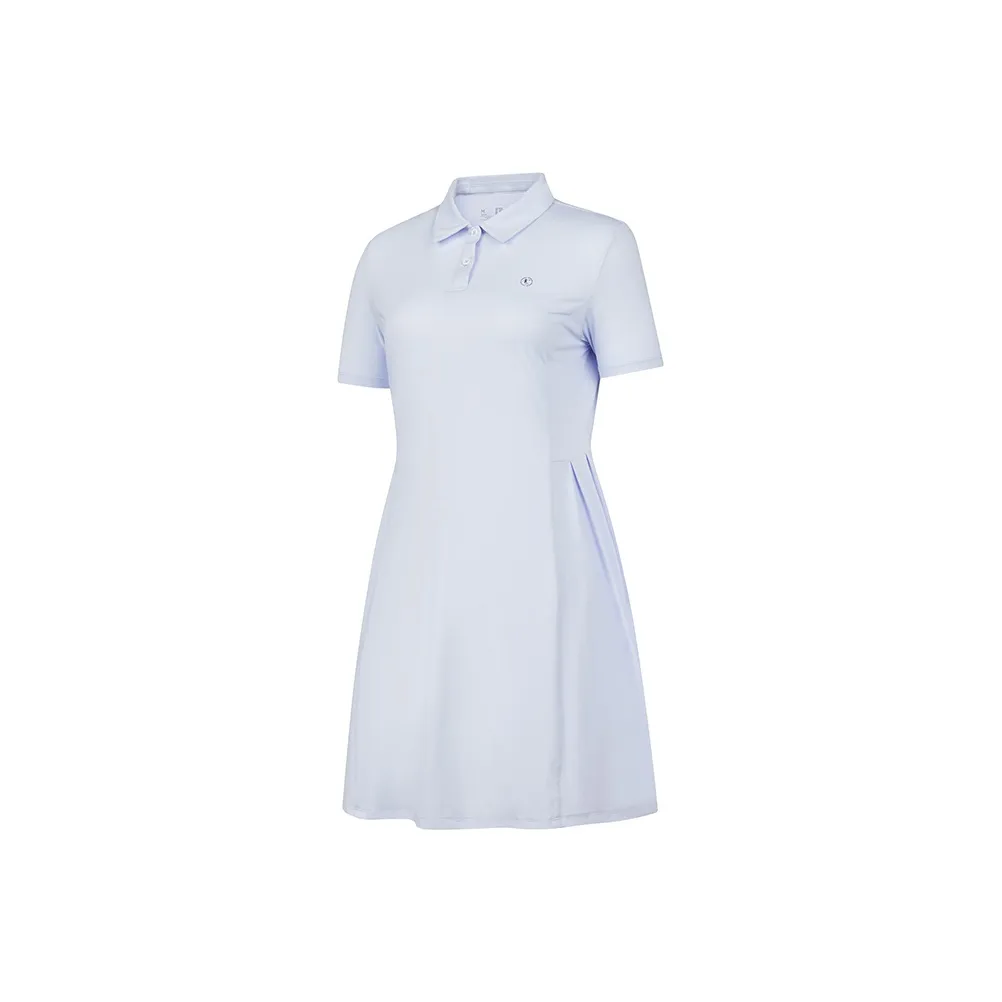 QIAODAN Короткий рукав Платье Женское Светлый Прозрачный Синий