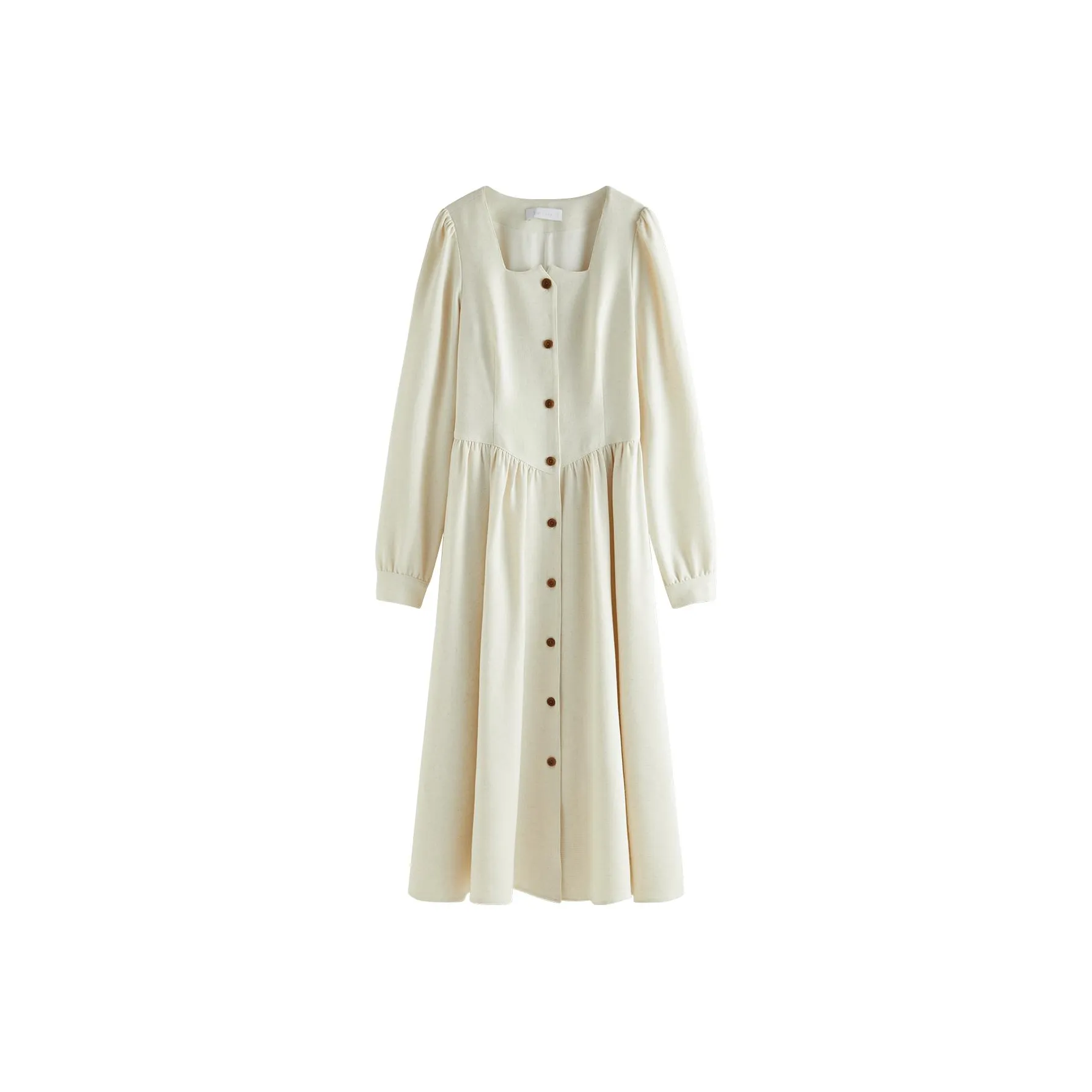 FANSILANEN Long Sleeved Dress Women's Beige Apricot