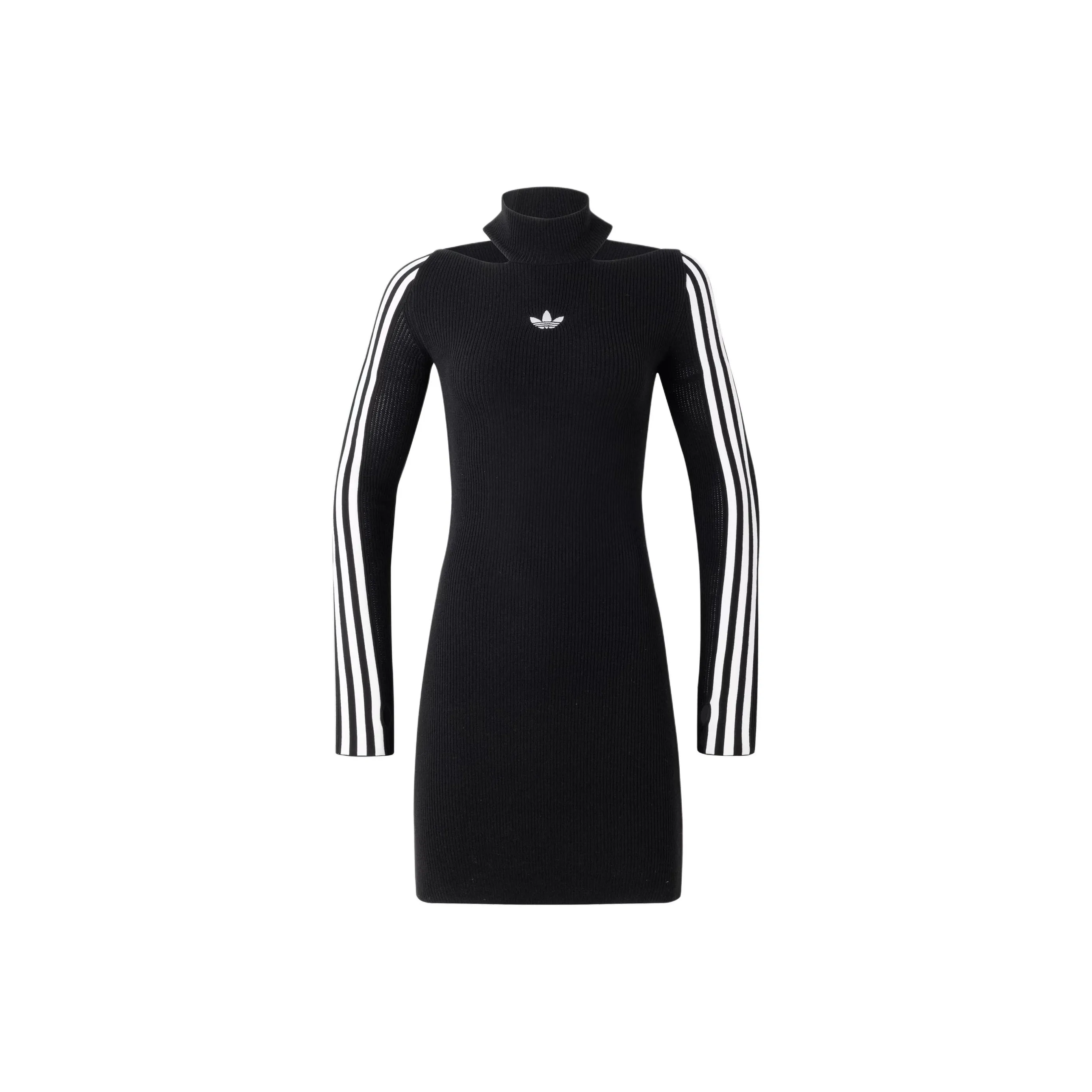 Adidas Originals Premium Knit Dress Long Sleeved Dresses Women's Black