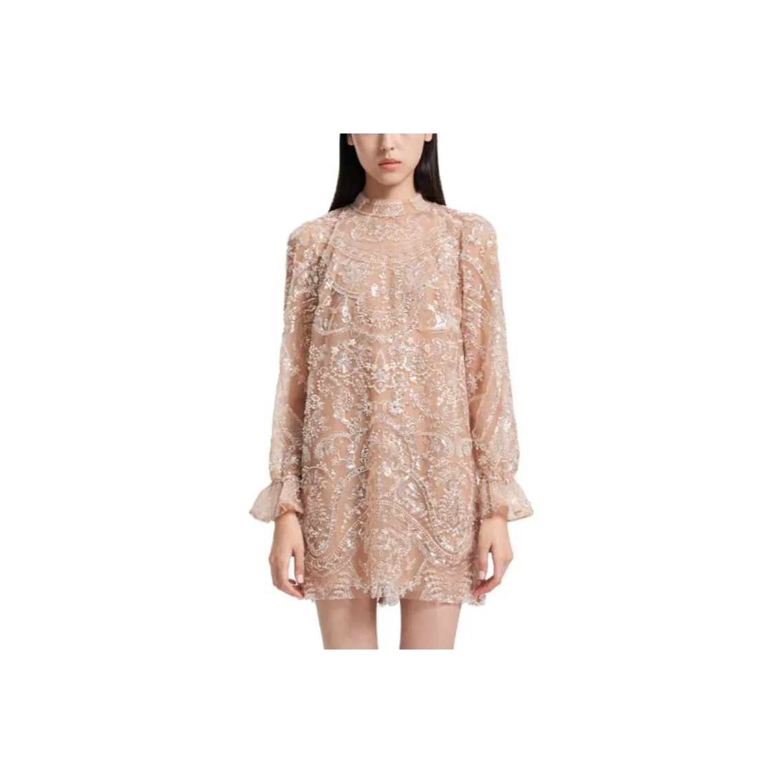 Self portrait Long Sleeved Dress Women's Silver