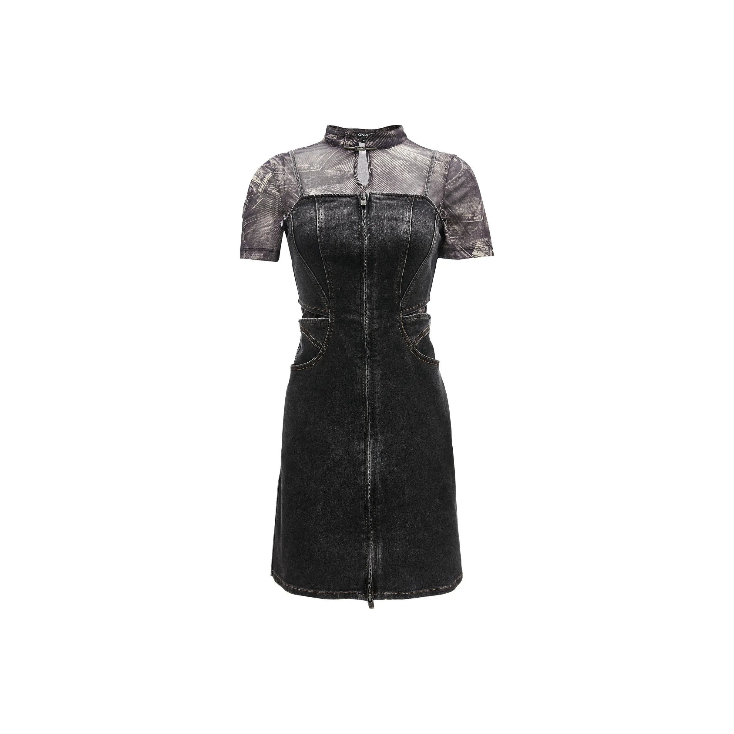 Only J09 Темно-джинсовый серый Женские Длинные Платья с Рукавами