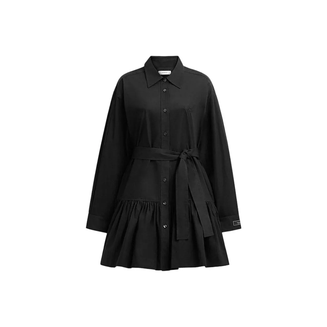 COACH SS24 Длинное платье с длинным рукавом женское черное