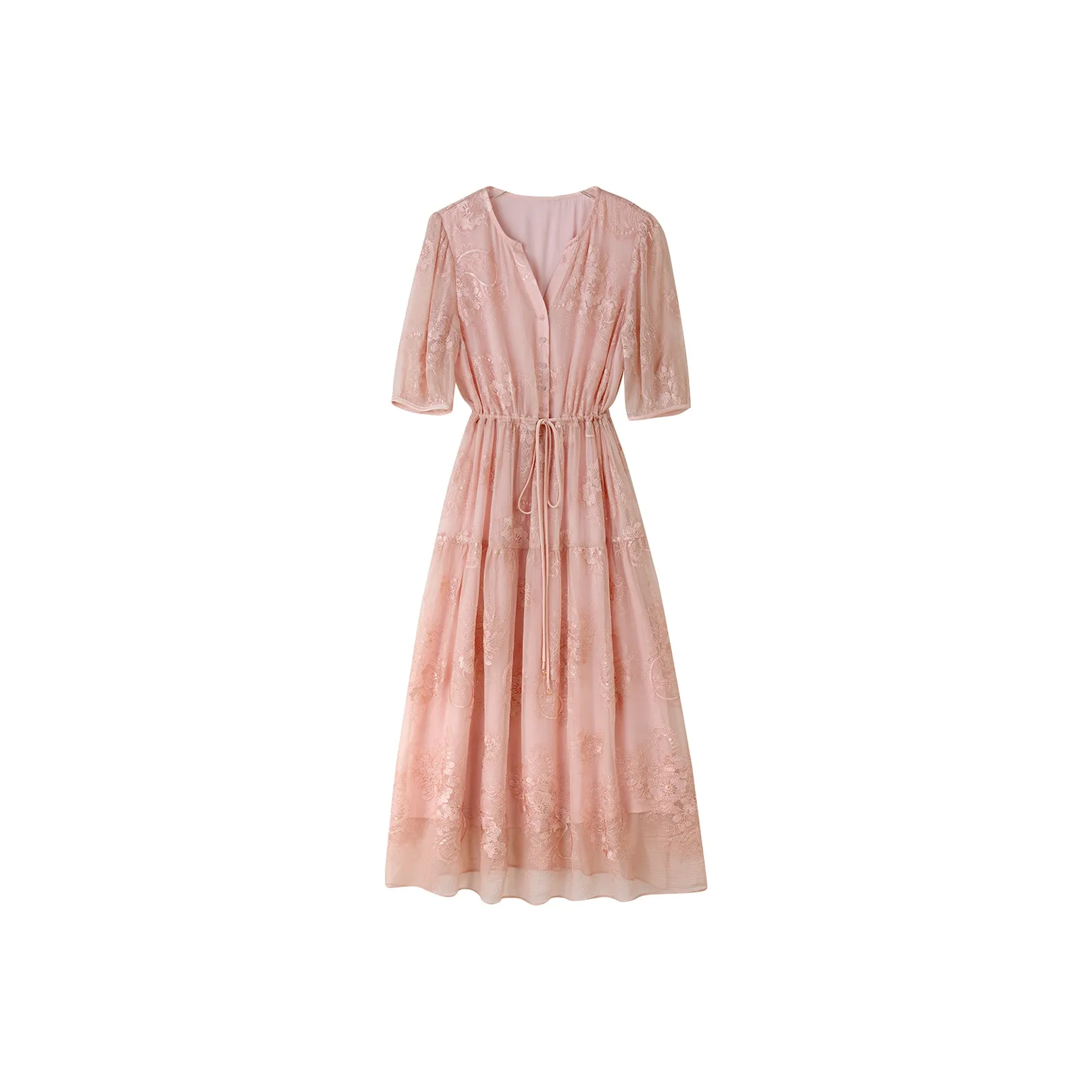 To The West Короткий рукав Платье Женское Розовое