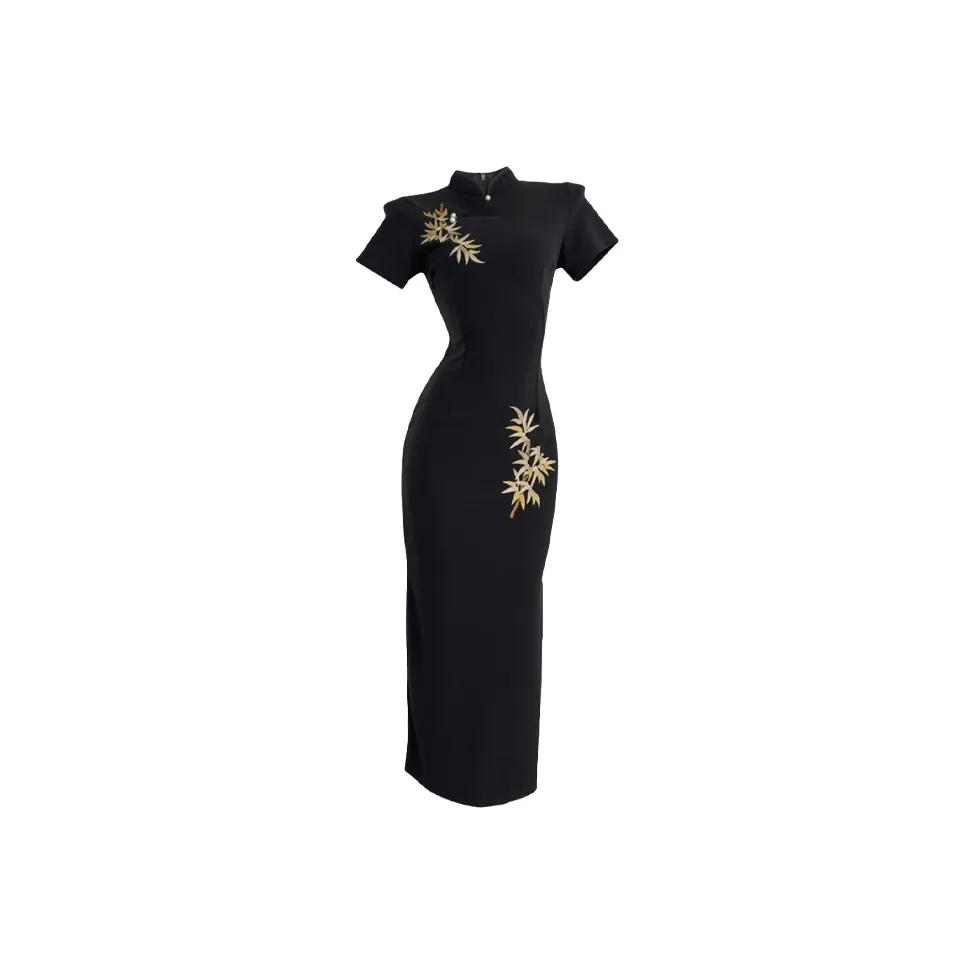 Pa33word Черное Женское Короткое Платье с Рукавами