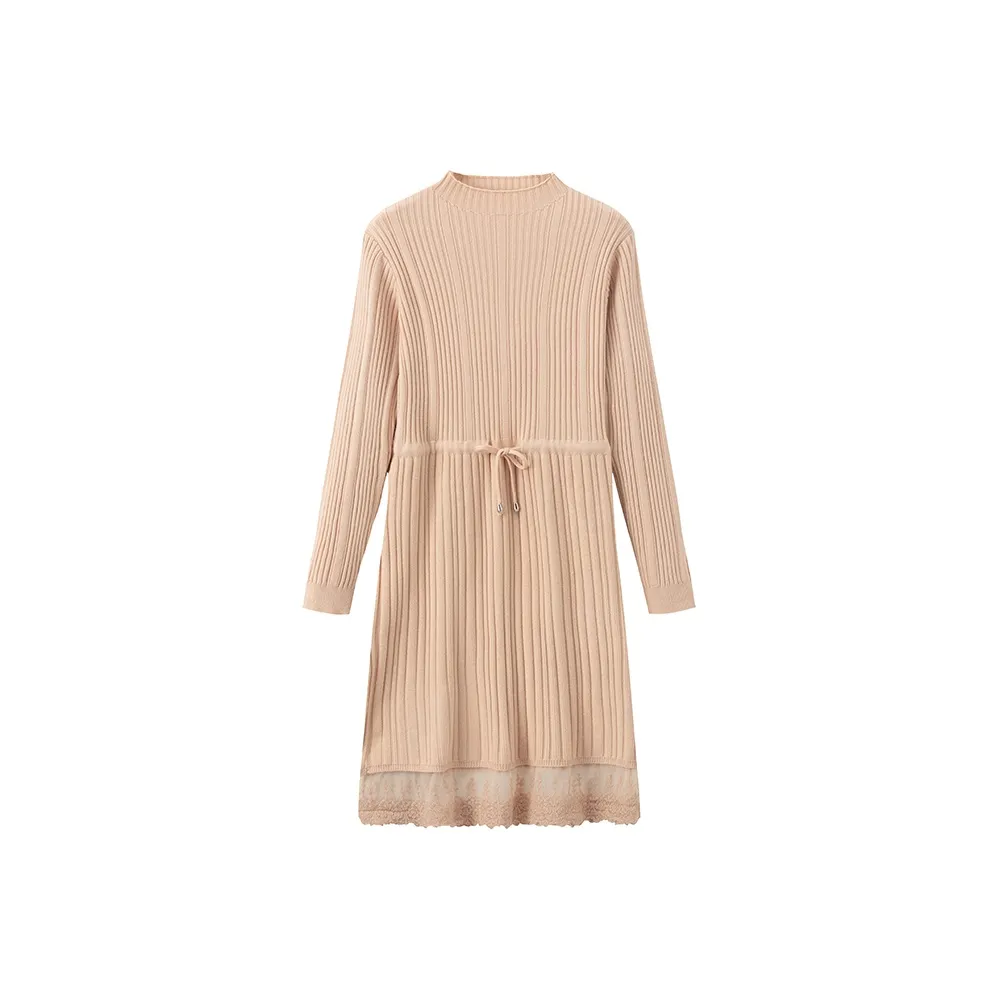 RED DRAGONFLY Длинное платье с длинными рукавами женское абрикосового цвета