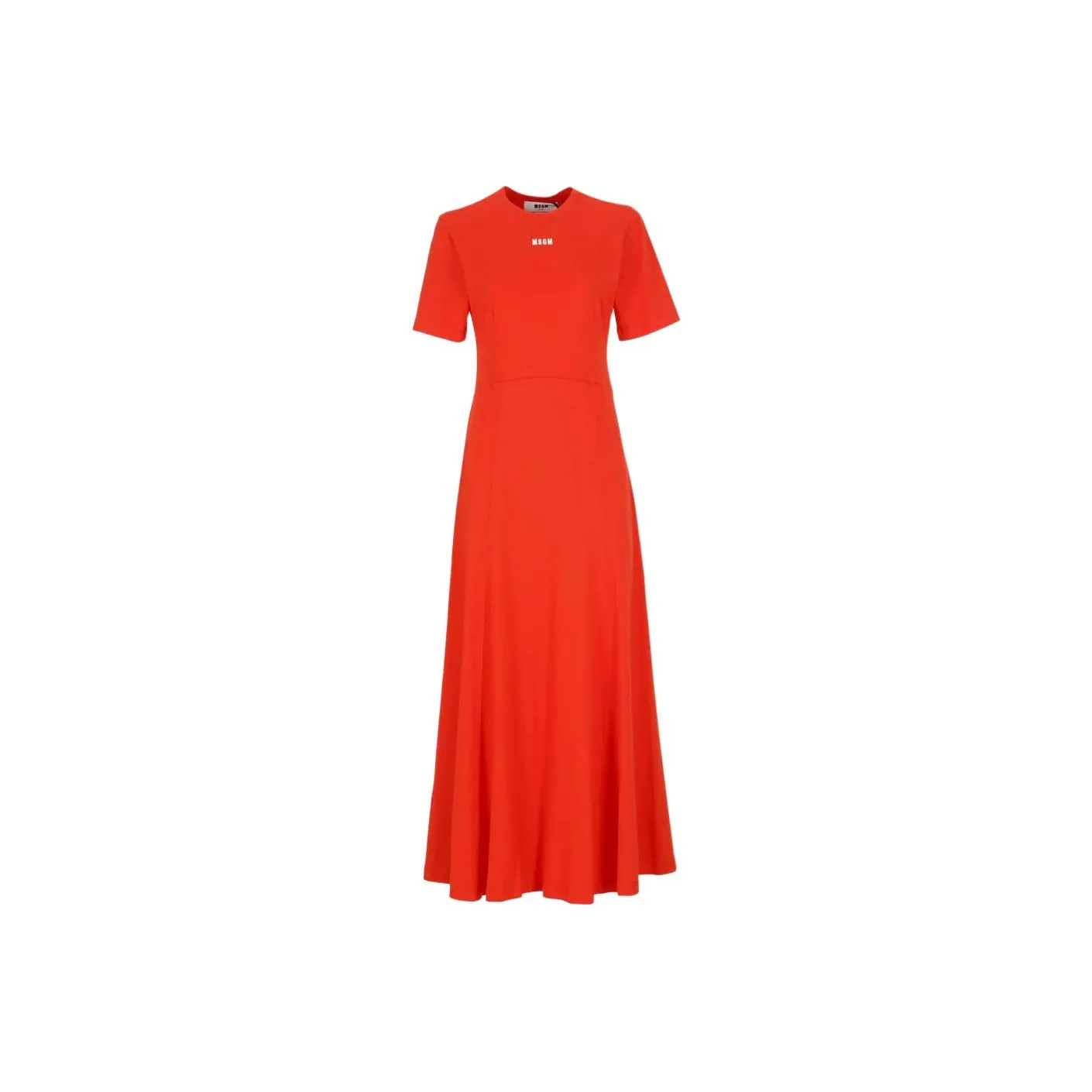MSGM Logo Embroidered Midi Dress