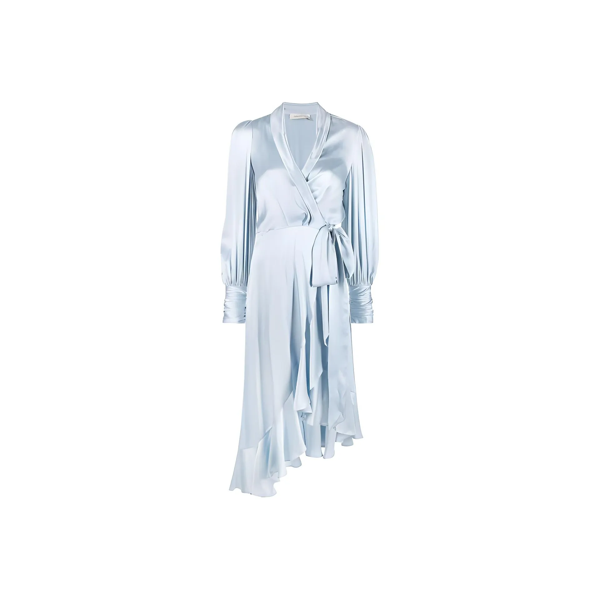 Zimmermann Asymmetric Wrap Silk Midi Dress