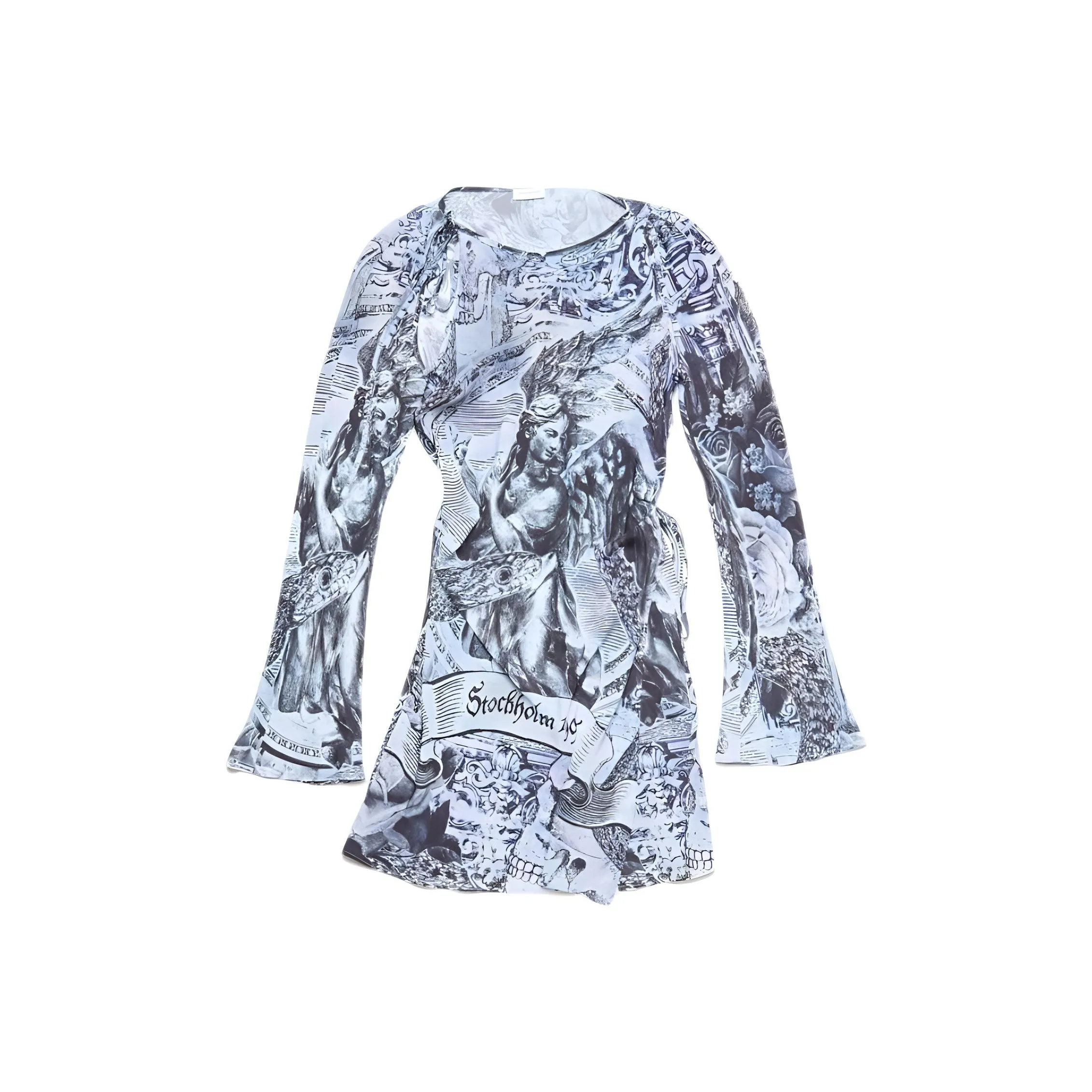 Acne Studios Printed Wrap Mini Dress