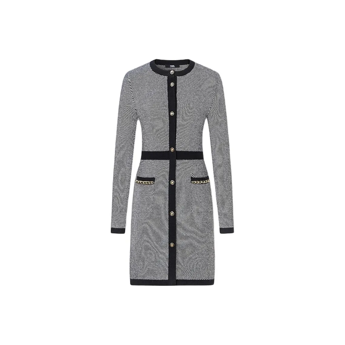 Karl Lagerfeld Длинное платье с длинными рукавами женское серое