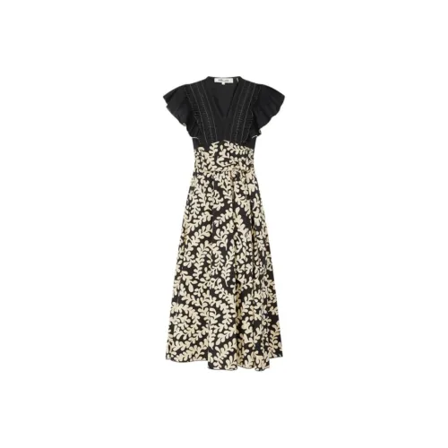 Diane von Furstenberg Экрю Женские Платья с Коротким Рукавом