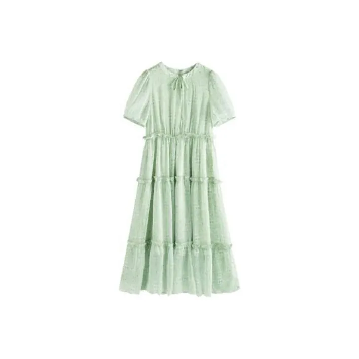 Inman Short Sleeved Dresses Women's Light Green Floral