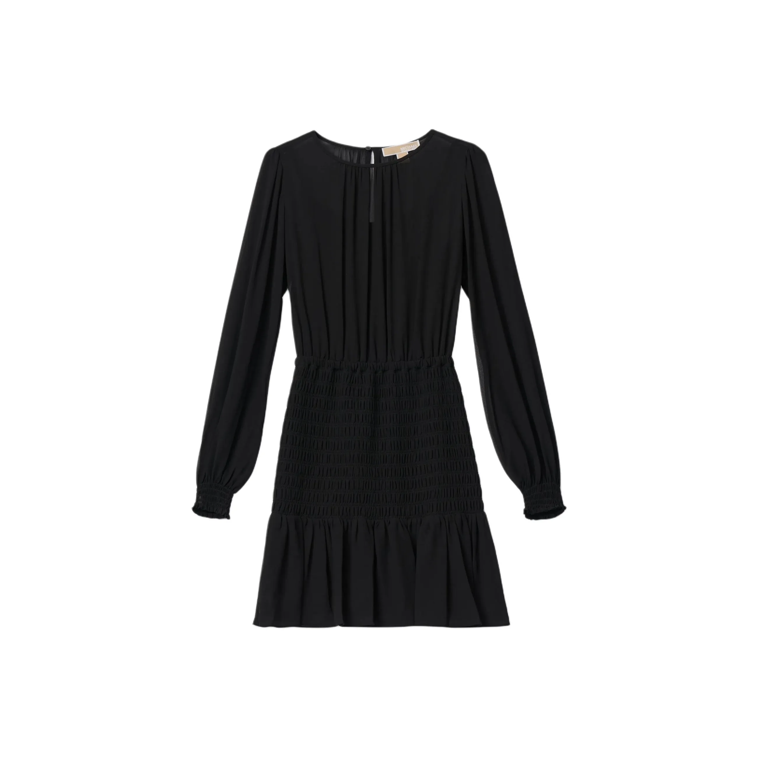 MICHAEL KORS Smocked Georgette Long Sleeve Dress