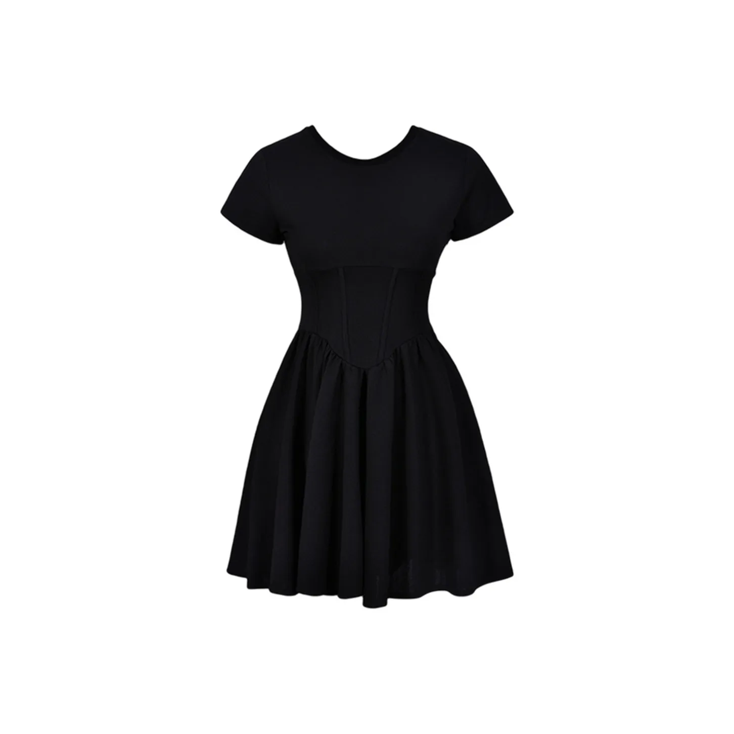 GTLA Короткий рукав Платье Женское Черное